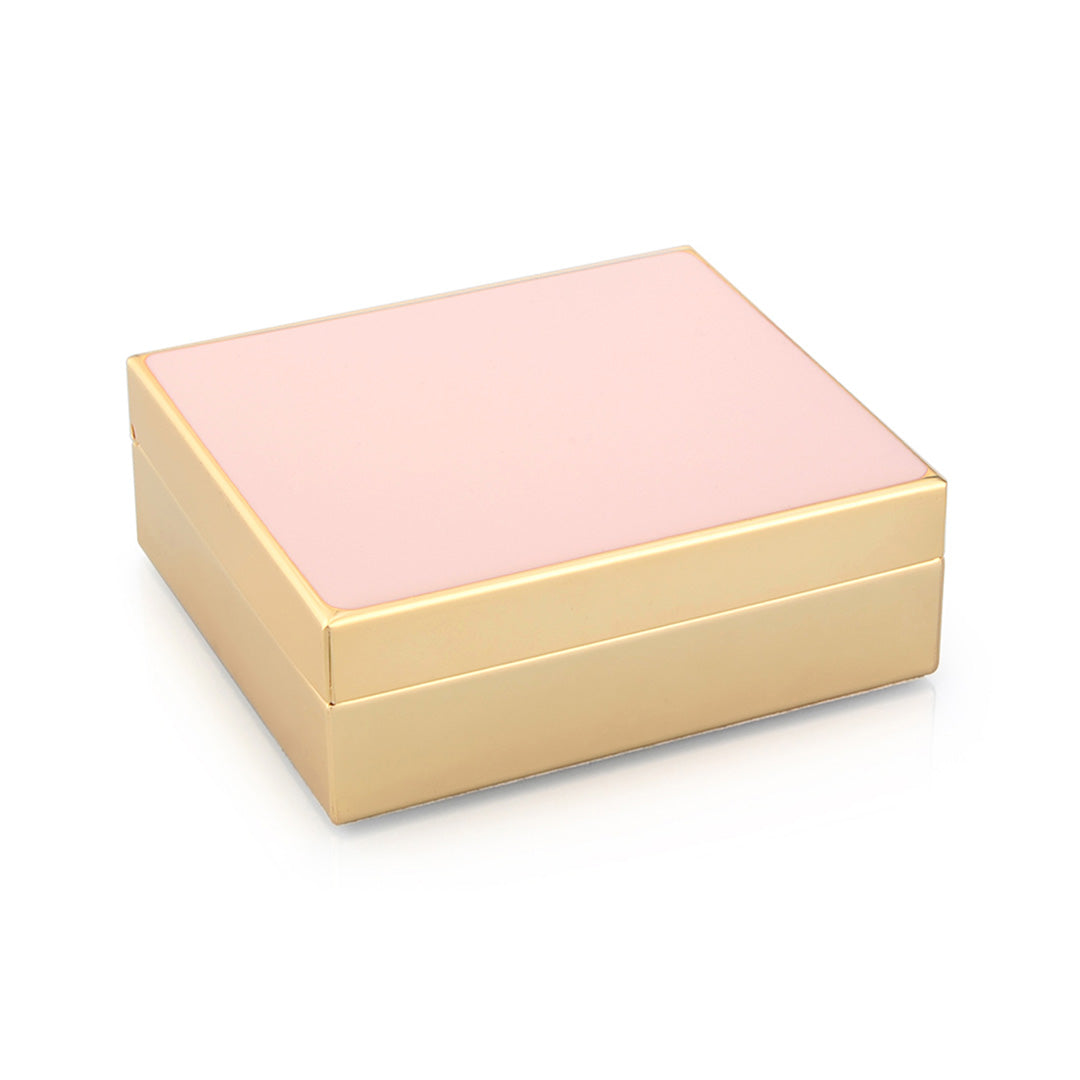 Elegant Pale Pink Enamel & Gold Plated Jewelry Trinket Box - Perfect for Storing Rings, Necklaces & Keepsakes | Gift Idea for Women, Bridesmaids & Special Occasions