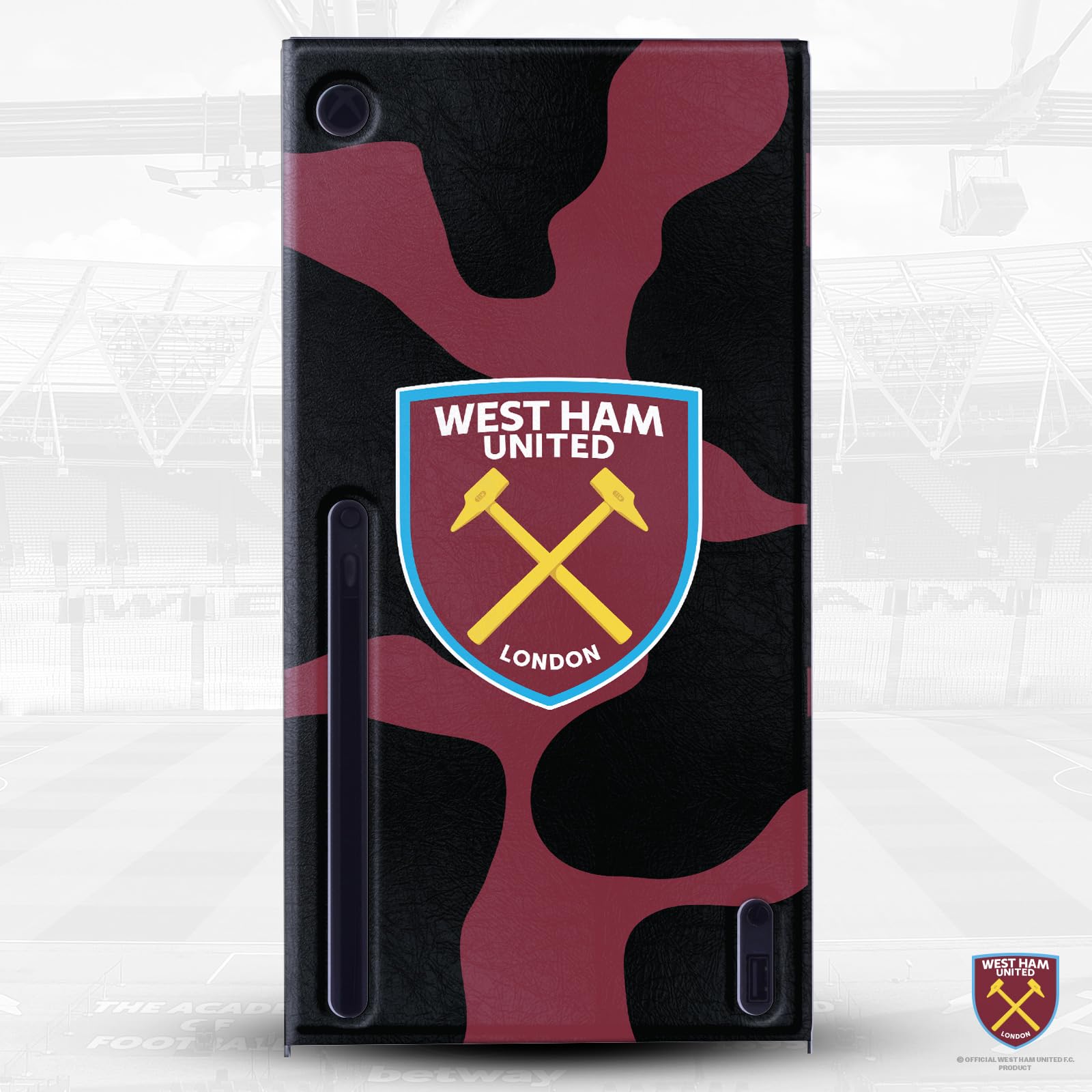 Head Case Designs Officially Licensed West Ham United FC Cow Print Art Xbox Series X Console Wrap Cover - Perfect for Gaming Sessions & Home Decor