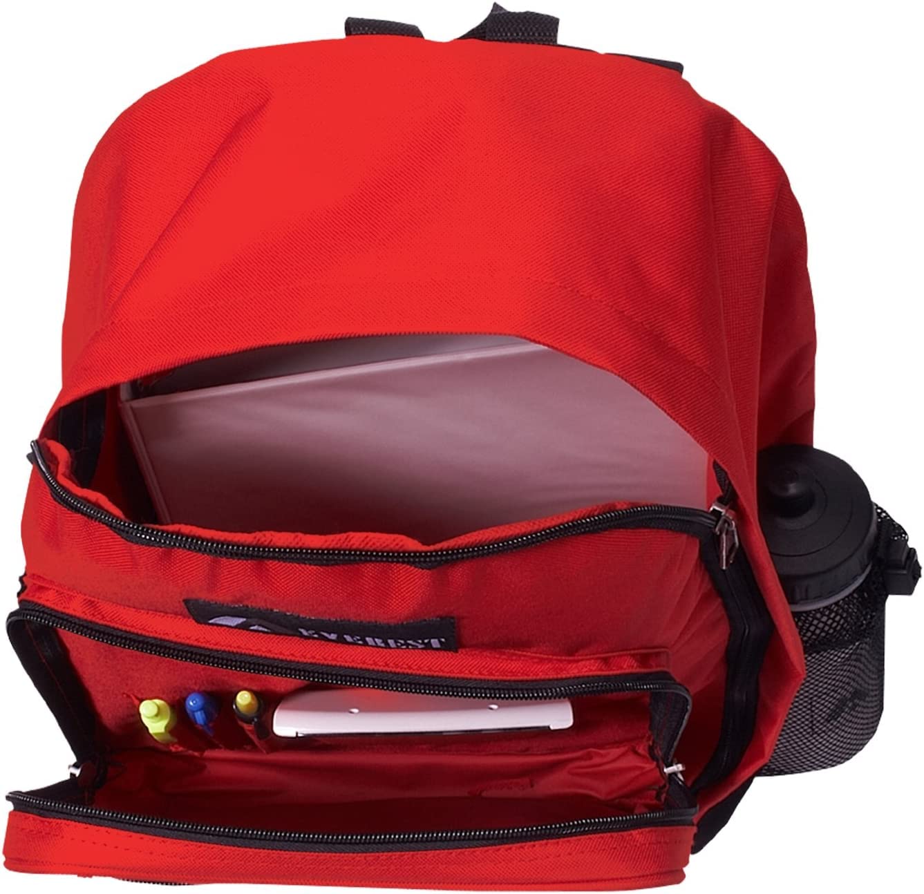 Everest Classic Travel Backpack - Medium Size, Durable & Lightweight Red Hiking Backpack for Men & Women - Perfect for Camping, Hiking & Daily Commute