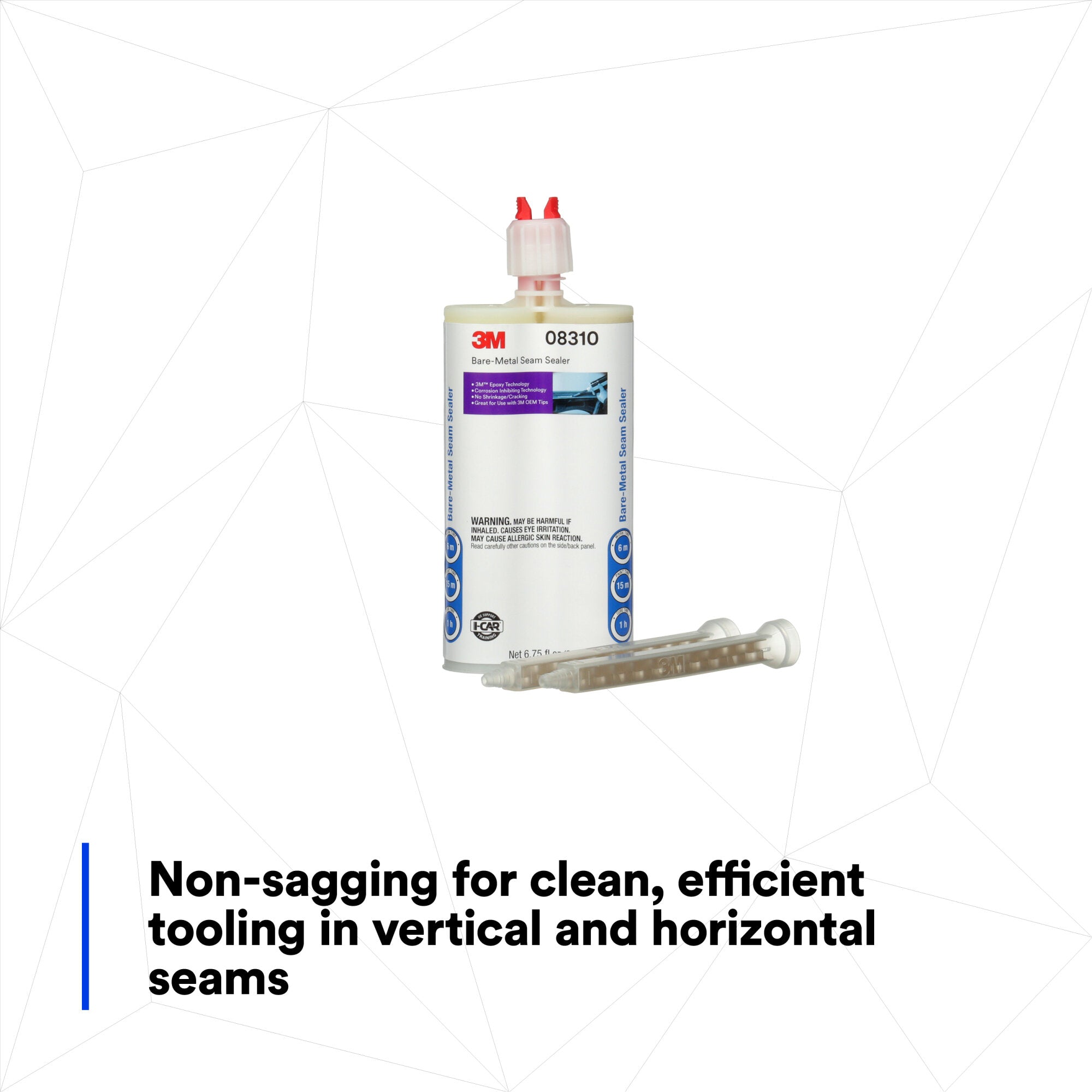 3M Bare Metal Seam Sealer 08310 - Beige Automotive Body Filler (200 mL Cartridge) for Car Restoration & DIY Auto Repair Projects