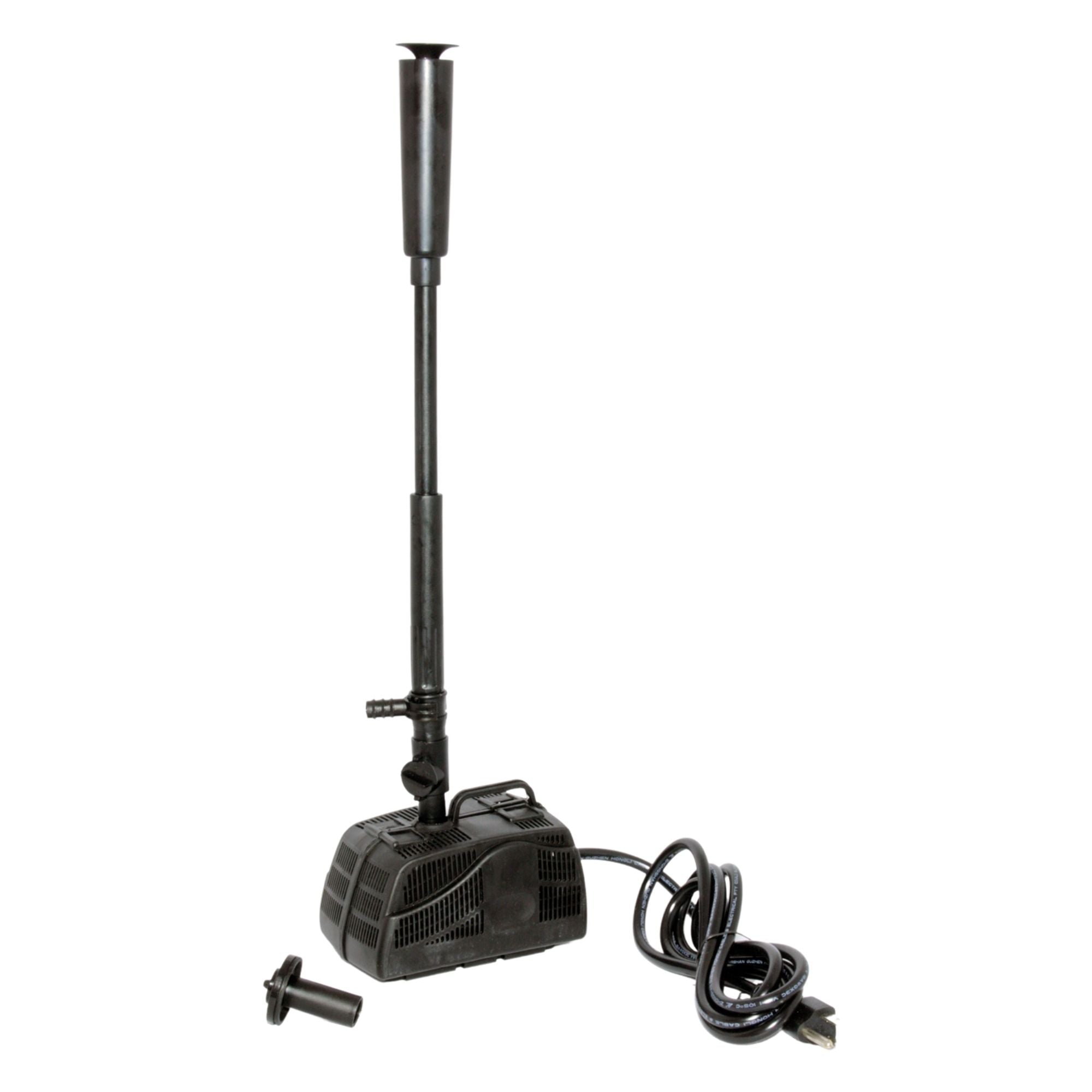Koolscapes 200 GPH Submersible Water Pump with Water Bell & Double Daisy Fountain Nozzles - Filter Free Pond Pump Kit for Garden Water Features, Backyard Koi Ponds, Hydroponics, Aquaponics & Fish Tanks - Perfect for Outdoor Decor & Relaxing Water Sounds