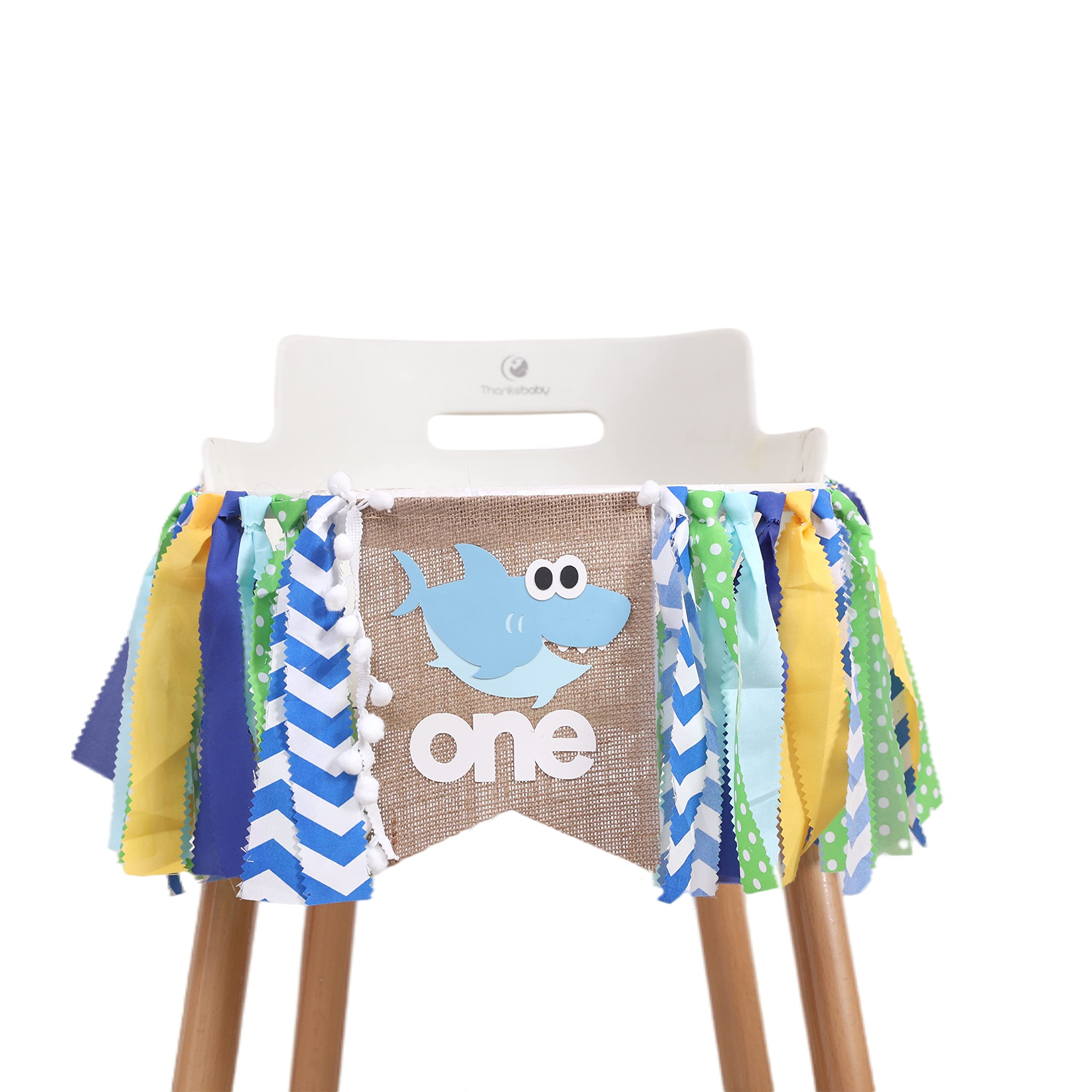 Shark Highchair Banner for 1st Birthday Party - Baby Shark Birthday Decorations, Under the Sea Theme Party Supplies, 1st Birthday Cake Smash Photo Props for Boys & Girls - Perfect for Ocean Themed Birthday Parties, Baby Showers and Photo Backdrops