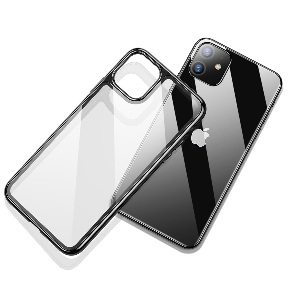 iPhone 11 Case 6.1 Inch - Unicorn Beetle GLASS Slim Clear Protective Cover (Black) | Shockproof & Scratch Resistant for Daily Use, Work & Outdoor Activities