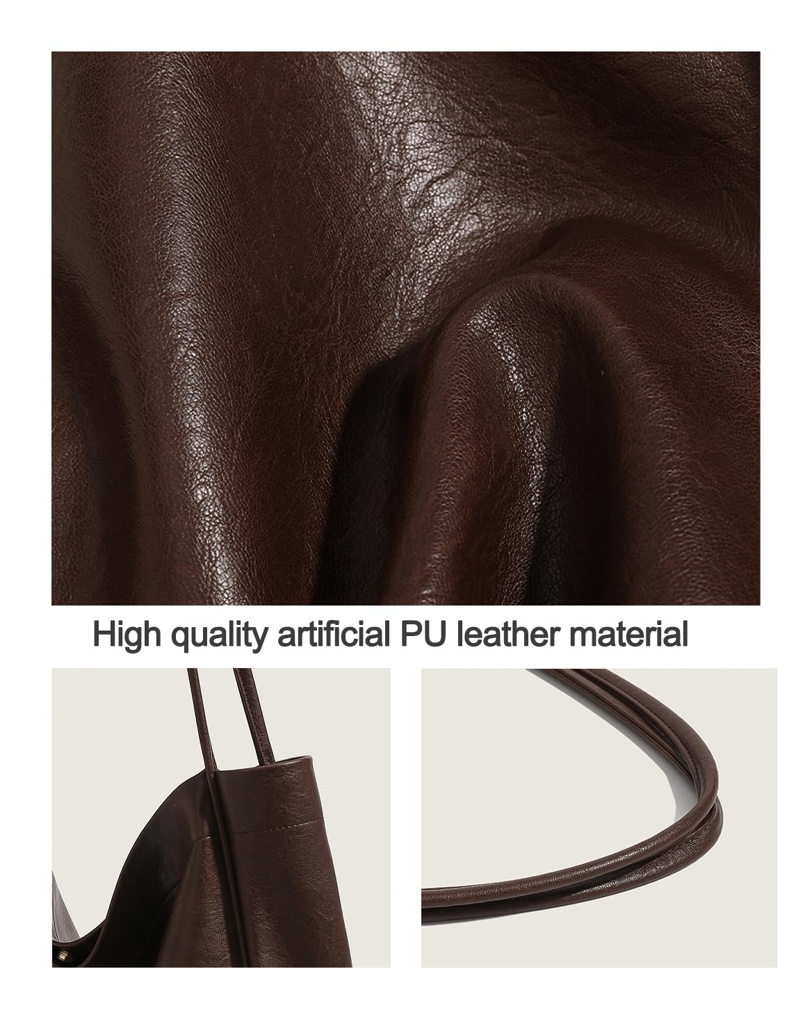 Stylish Oversized Vegan Leather Tote Bag for Women - Soft Slouchy Shoulder Purse, Spacious Weekender Travel Bag | Perfect for Work, Shopping & Weekend Getaways