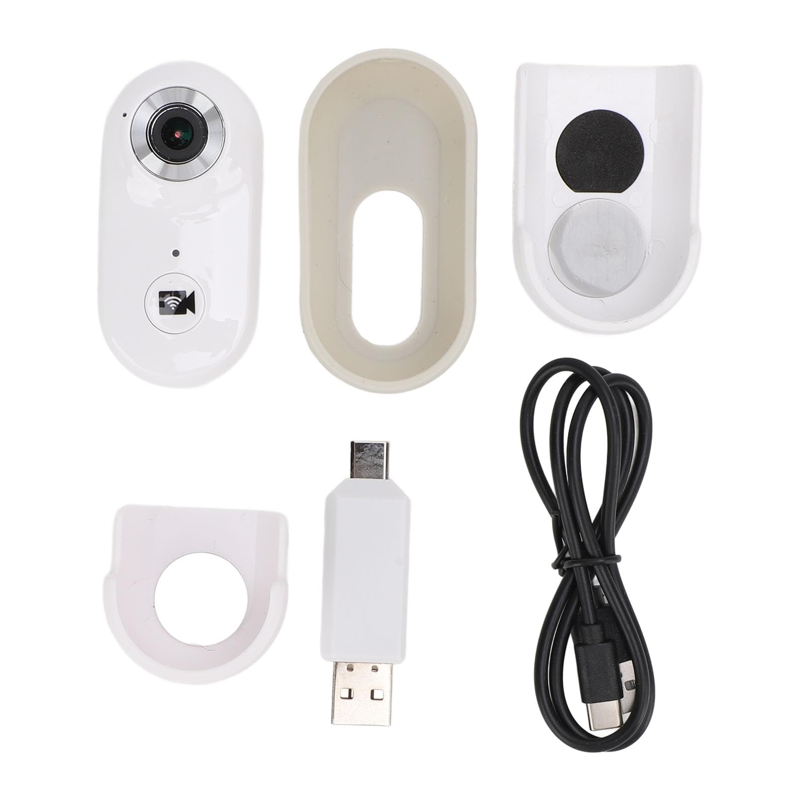 1080P HD Action Camera with 2MP, 90° Wide Angle Lens - Mini Sports Body Camera for Dogs & Cats - Waterproof for Indoor/Outdoor Adventures - Perfect for Pet Monitoring, Cycling & Extreme Sports (White)