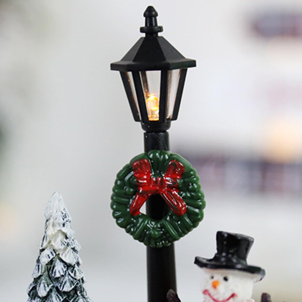 Battery Operated Christmas Village Set - LED Lighted Resin Holiday Houses & Town Decor for Christmas Tree, Mantel or Tabletop Display | Indoor Winter Village Scene Collection