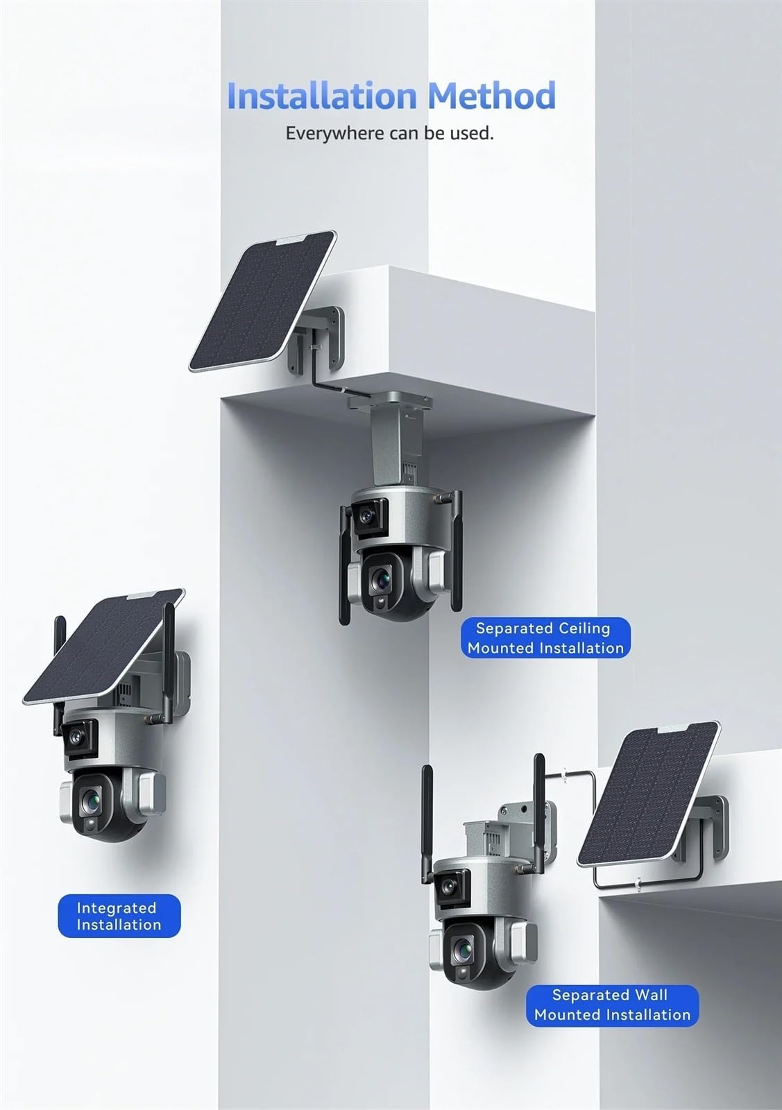 4K 8MP Wireless Outdoor Security Camera with 4G LTE, Solar Power & Auto-Tracking - Dual Lens PTZ IP Camera with Night Vision, Motion Detection & 128GB Storage - Ideal for Home Security, Yard Monitoring & Property Surveillance
