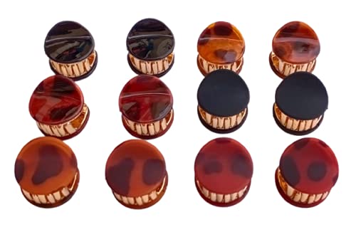 Women's Small Hair Claw Clips - 12 Pack Black & Brown Shine & Matte Hair Clips for Women & Girls - Perfect for Ponytails, Buns & Everyday Hairstyles