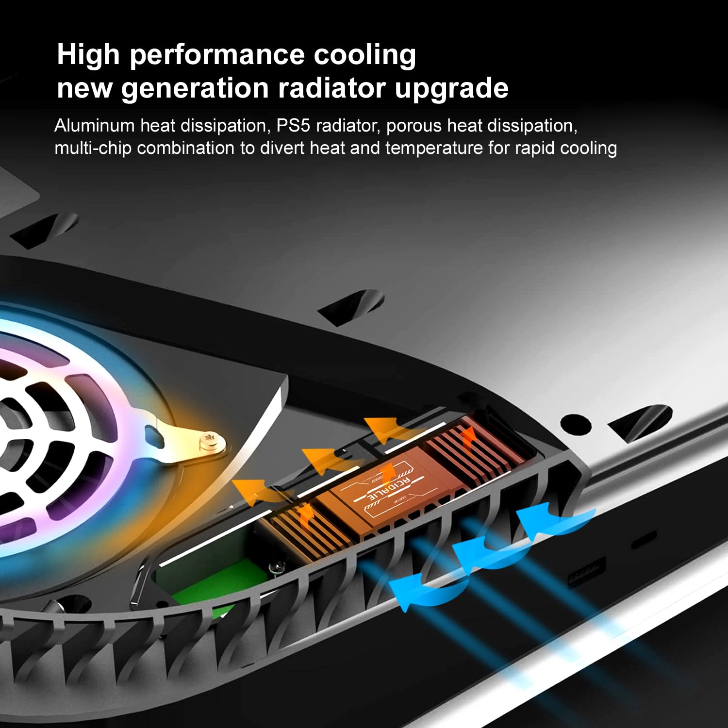 PS5 & PC Heatsink for M.2 SSD 2280 - Compatible with PS5 Pro, Slim & Legacy Models (Black) | Gaming Console & Computer Cooling Solution for Enhanced Performance