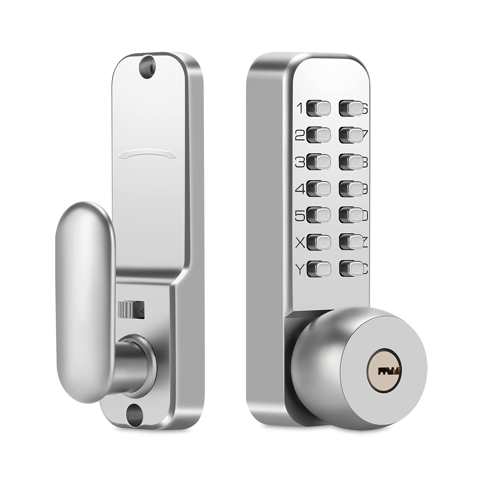 Keyless Mechanical Door Lock - Passcode/Key Entry for Garage, Office, Hotel