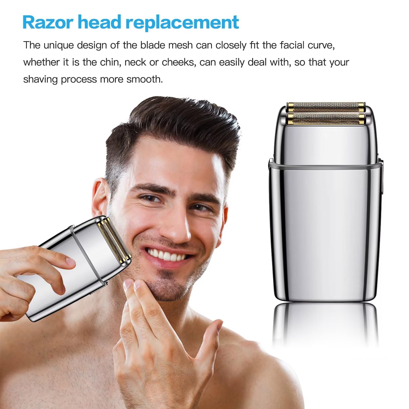 2024 Latest 2-Pack Replacement Shaver Foil & Cutters for BaBylissPRO Double FXFS2 Metal Shaver - Silver | Professional Grooming & Hair Cutting Accessories for Barbers & Home Use