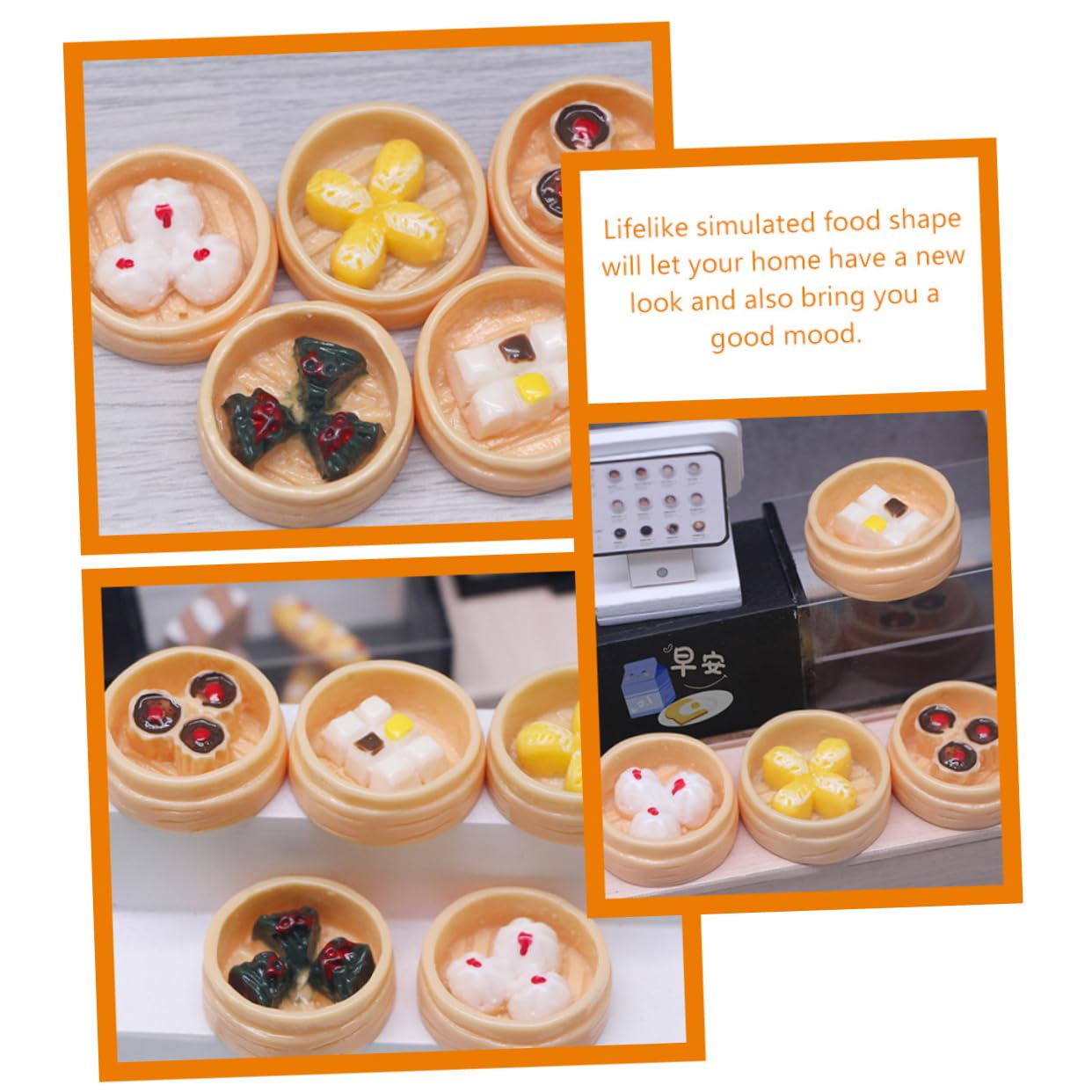 STOBOK 10Pcs Mini Steamer Resin House Props - Artificial Simulation Dessert Decorations for Miniature Bao, Dollhouse & Crafts | Perfect for DIY Scenes, Baking Displays & Miniature Food Photography