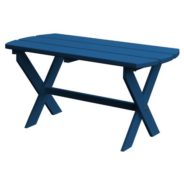 Eco-Friendly Recycled Plastic Folding Oval Coffee Table - Lightweight & Durable Outdoor/Indoor Furniture for Patio, Living Room, or Small Spaces