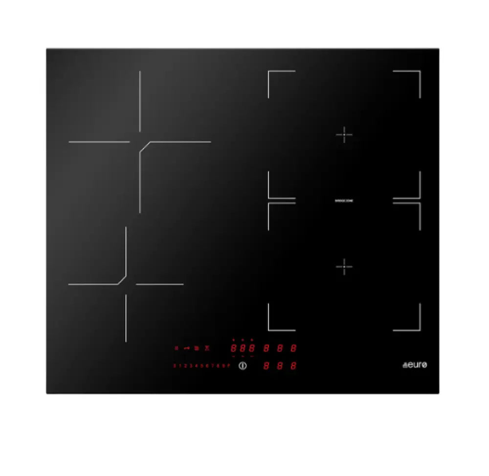 Euro E60IDB 60cm Flexible Zone Induction Cooktop - Portable Electric Stove for Home Kitchen, Camping & RV Use