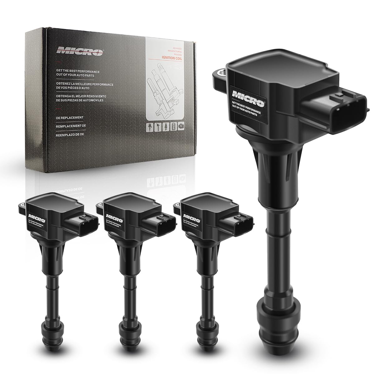 4-Piece Ignition Coil Pack Set Compatible with Nissan Altima Sentra X-Trail 2002-2008 2.5L - Replaces UF350 22448-8H315 22448-8H310 C1398 - Perfect for Engine Performance & Smooth Acceleration