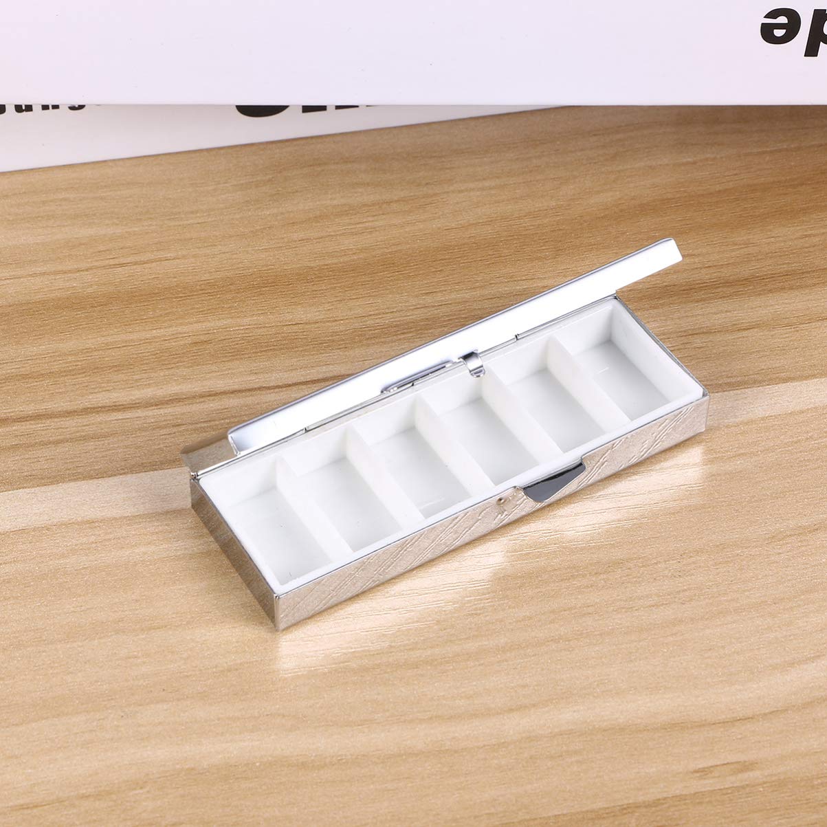 Healifty Stainless Steel Pill Organizer Box - Waterproof Weekly Pill Case Dispenser with Secure Lock - Perfect for Travel, Camping, Hiking & Daily Medication Storage