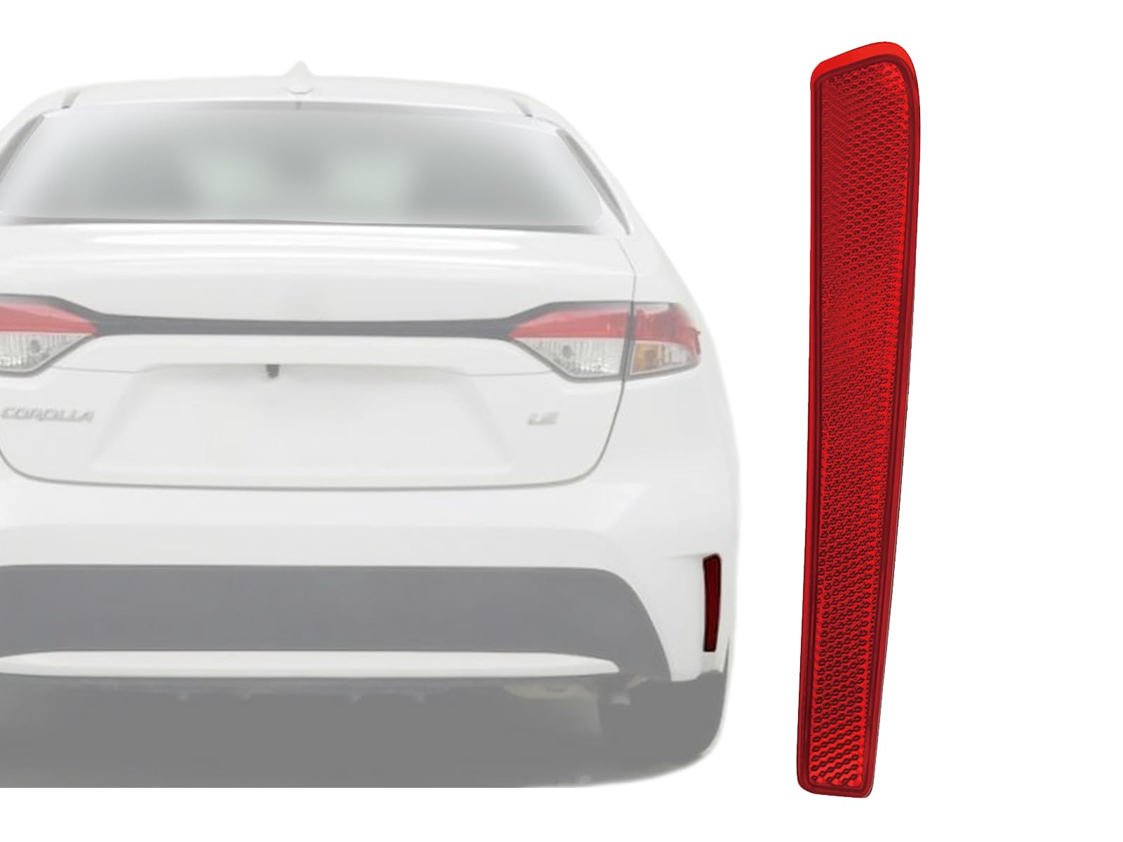 APA Replacement Rear Bumper Reflector for 2020-2022 Toyota Corolla Sedan (Right Side Passenger) - Compatible with USA & Japan Models - Part Numbers 8191002200, 8191012130, TO1185116, TO1185113 - CAPA Certified - Perfect for Night Driving Safety and Vehicle Customization
