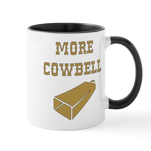 White/Black Inside - More Cowbell Funny Music Mugs