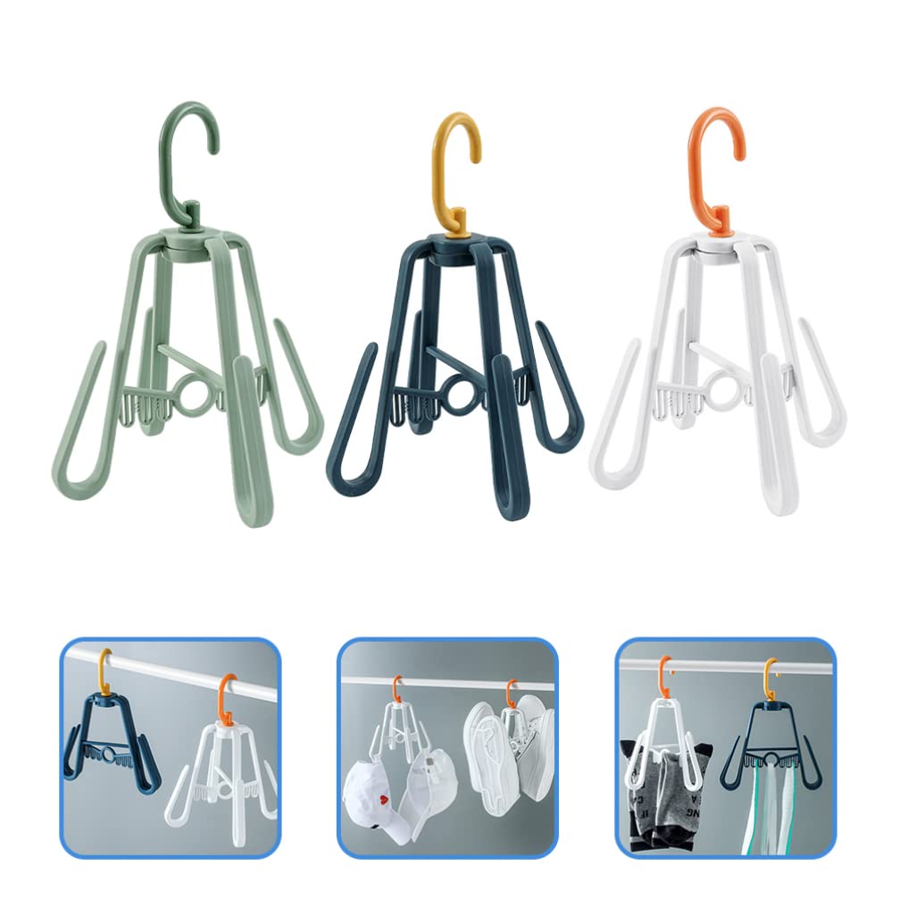 Holibanna Foldable Bike Hooks & Shoe Hangers - 3pcs Wall Mounted Rotating Drying Shoe Rack Organizer for Home Storage | Perfect for Small Spaces, Closet Organization & Drying Wet Shoes