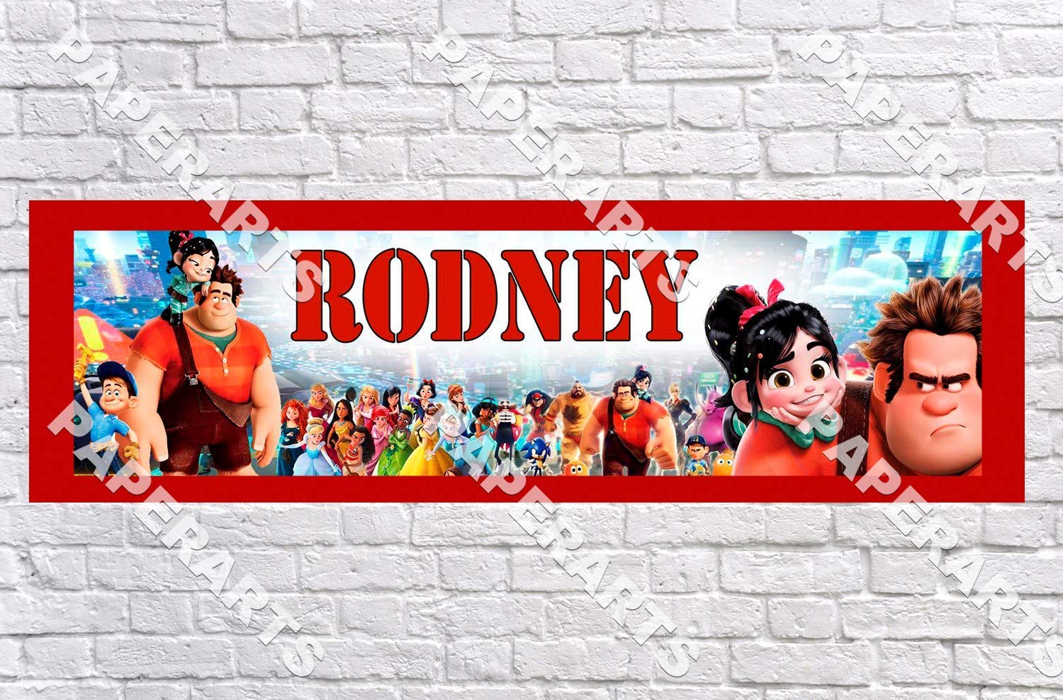 Ralph Breaks the Internet Movie - Personalized Birthday Name Poster with Custom Text, Mat & Frame Options | Disney Wall Art for Kids Room Decor & Birthday Party Gifts