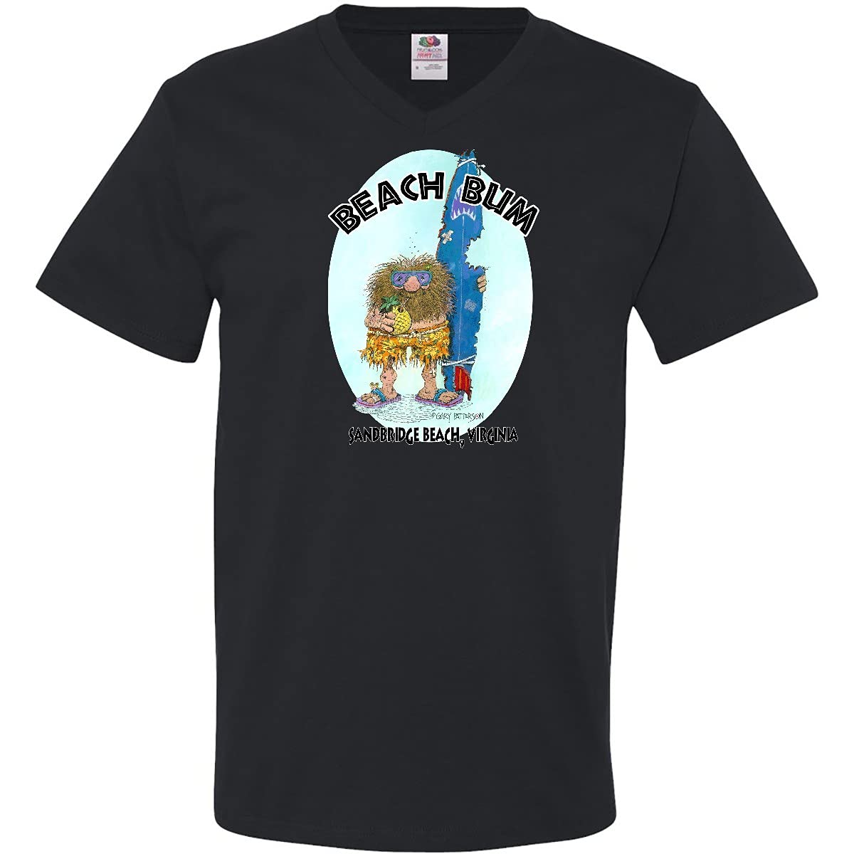 Inktastic Beach Bum Sandbridge Beach Men's V-Neck T-Shirt - Gary Patterson - Perfect for Summer Vacations and Casual Outings