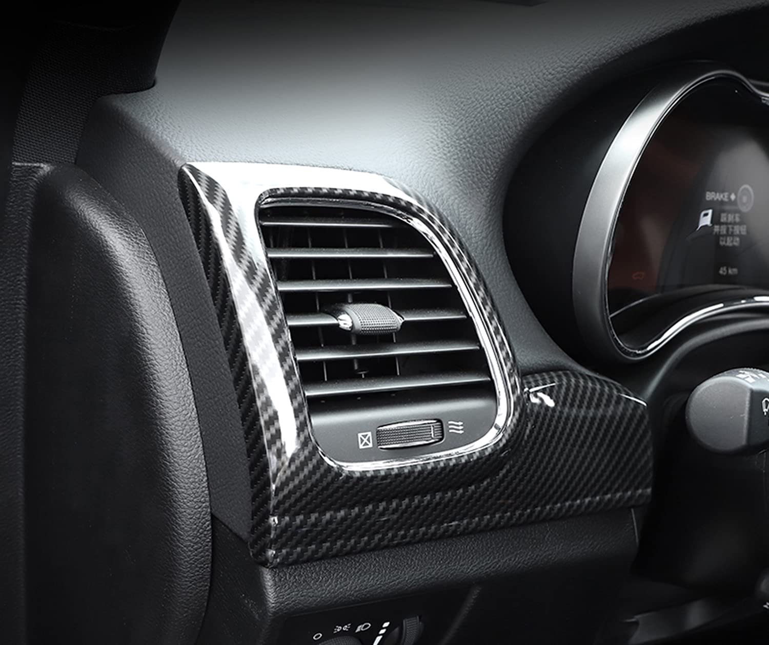 Premium ABS Carbon Fiber Style Dashboard Panel Trim & Door Handle Covers for Jeep Grand Cherokee 2014-2021 - Interior Accessories Upgrade for Enhanced Style & Protection