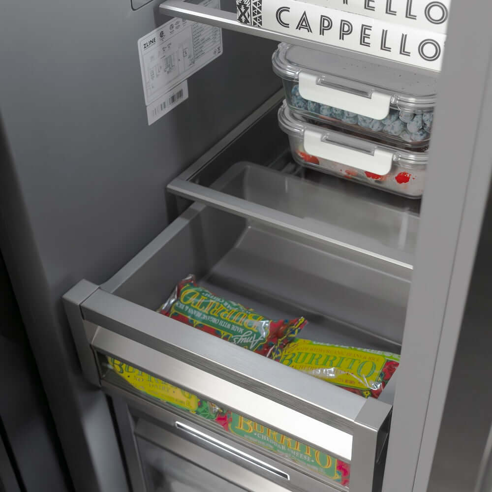 ZLINE Autograph Edition 24 Inch 12.4 Cu Ft Panel Ready Column Freezer - Graphite Gray Interior & Matte Black Accents (RBCFVZ 24 MB) | Perfect for Home Bars, Basements & Commercial Kitchens