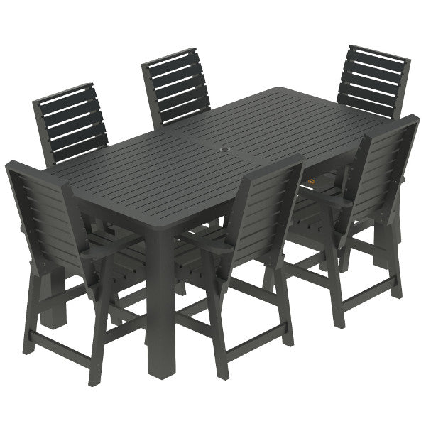 Glennville 7-Piece Counter Height Dining Set - Modern Kitchen & Breakfast Nook Table with Chairs for Small Spaces