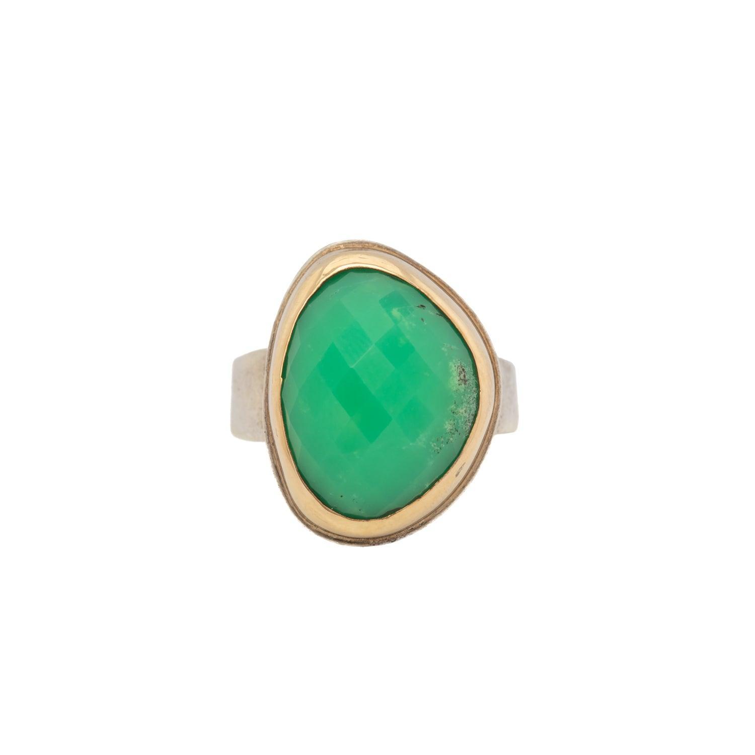 Annalee Genuine Chrysoprase Ring for Women - Natural Green Gemstone Jewelry - Perfect for Everyday Wear, Gifts & Special Occasions