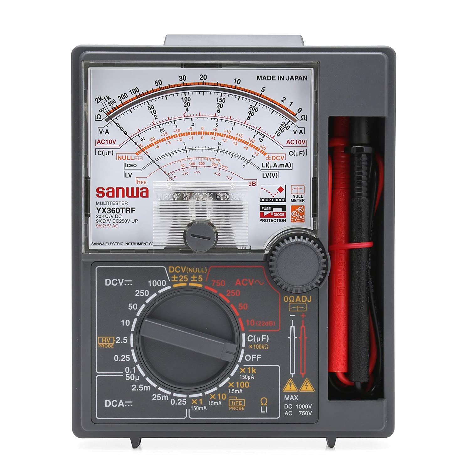 YX360TRF Analog Multimeter with Built-In Protective Case - Accurate Electrical Testing for Home, Lab & DIY Projects