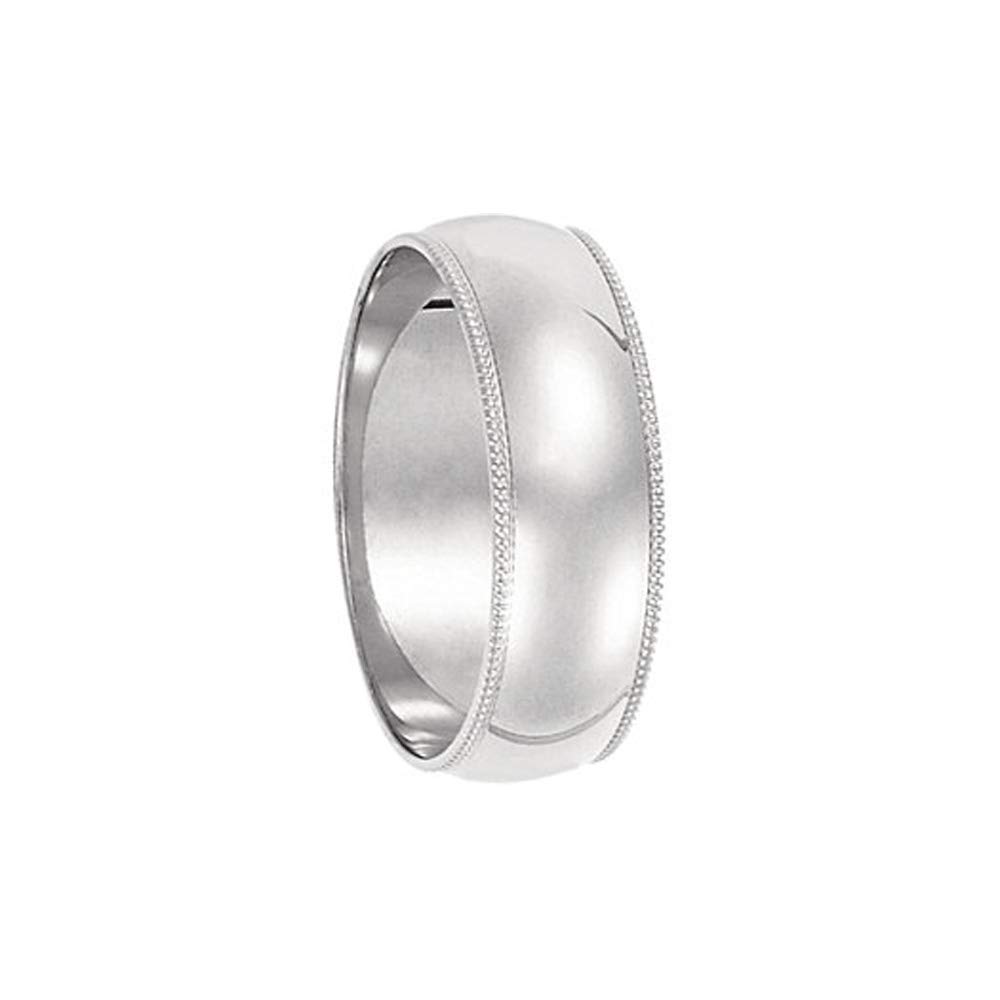 The Black Bow 6mm Milgrain Edge Domed Light Band in 14k White Gold - Perfect for Weddings, Anniversaries, and Everyday Elegance