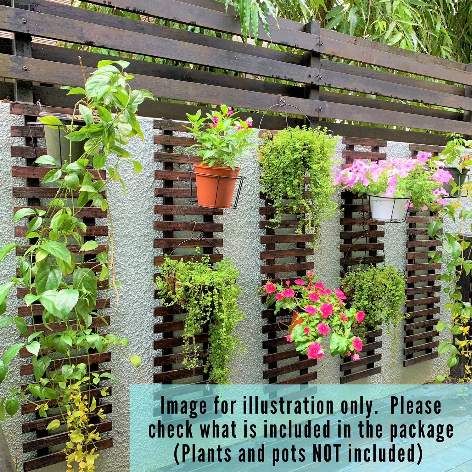2 Pack Wooden Wall Planter for Orchids, Air Plants & Succulents - 15.7