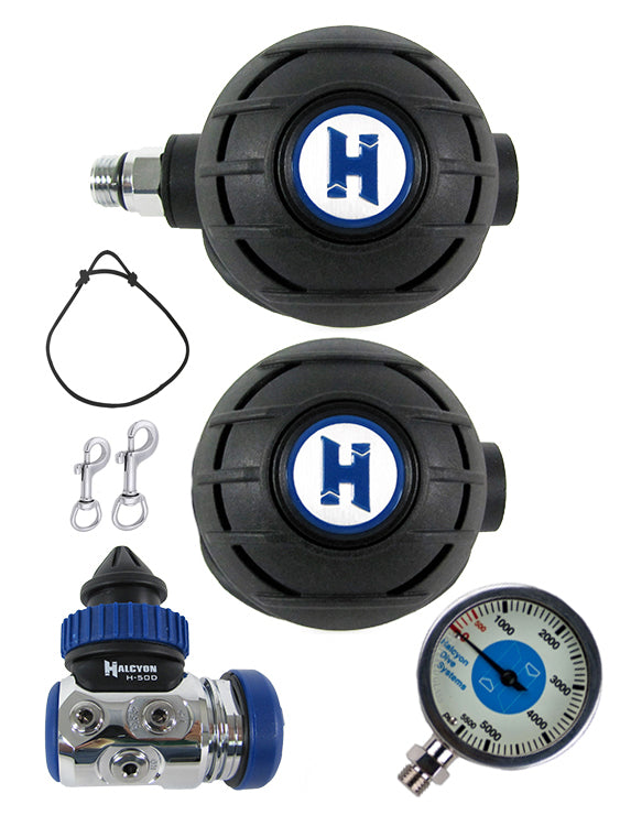 Halcyon H50D DIN Regulator Set with Aura & Aura Octo - Includes FREE Termo Gauge | Scuba Diving Gear for Professional & Recreational Divers