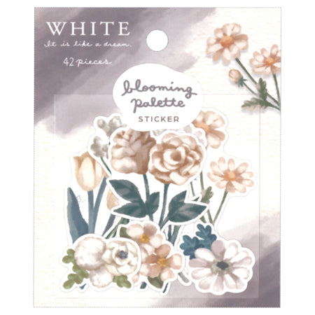 Blooming Palette Flake Sticker White - DIY Scrapbooking, Journaling & Craft Decoration for Creative Projects