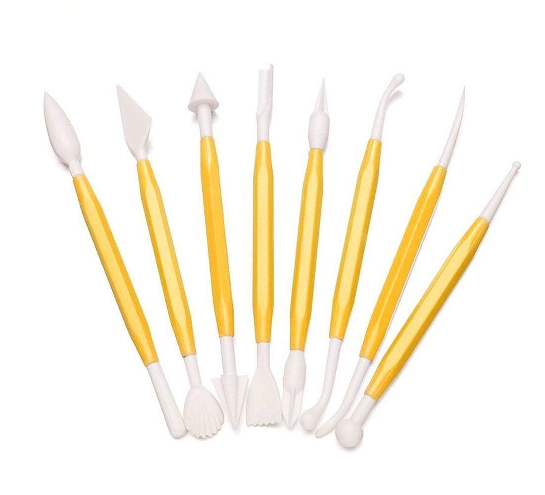 JAGDIV 8-Piece Fondant Cake Decorating Kit - Professional Plastic Sugarcraft Modeling Tools for Cake, Cupcake & Cookie Decorating - Perfect for Birthday, Wedding & DIY Baking Projects