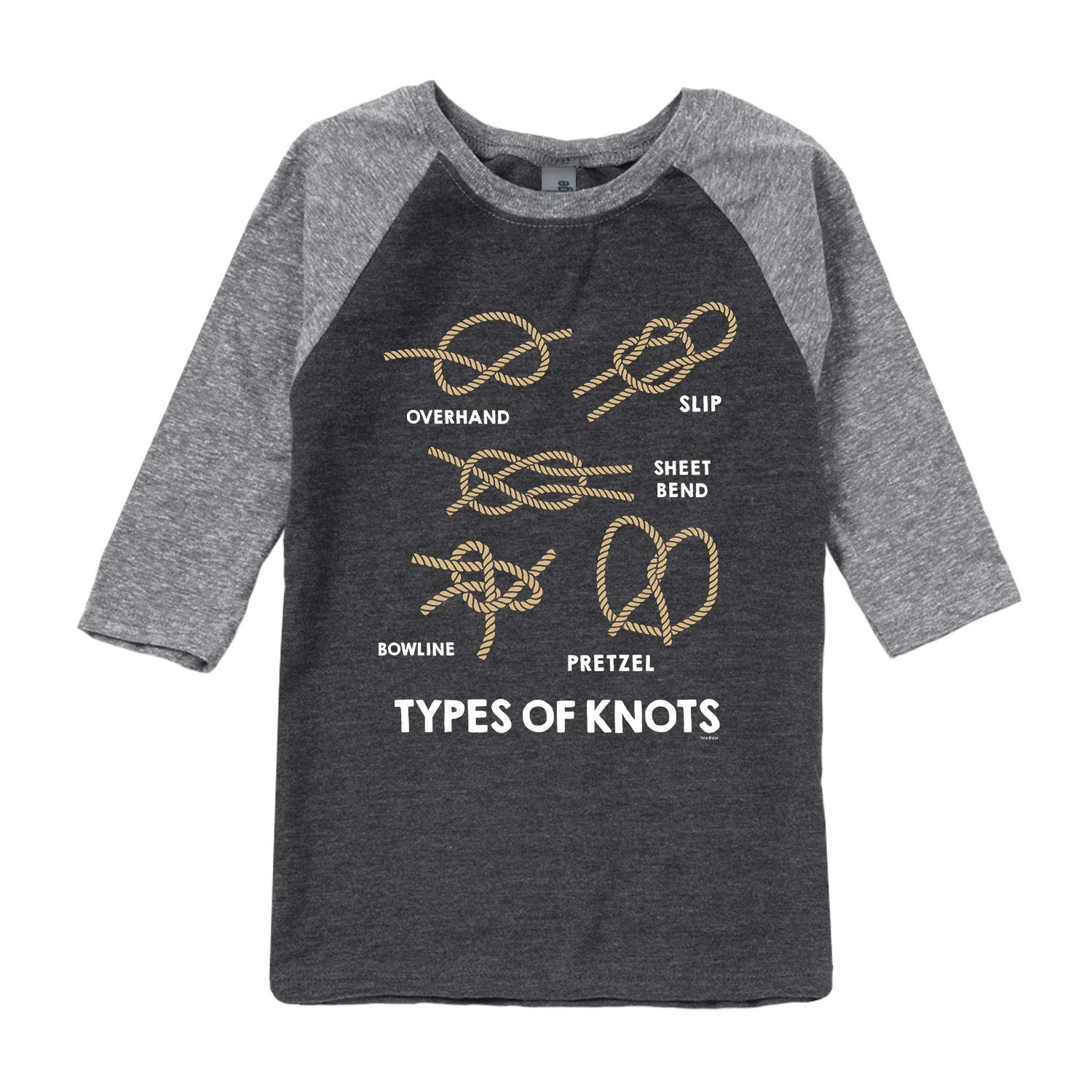 Boy Scouts of America Knot Tying Guide - Youth Raglan Shirt for Outdoor Adventures & Camping Activities