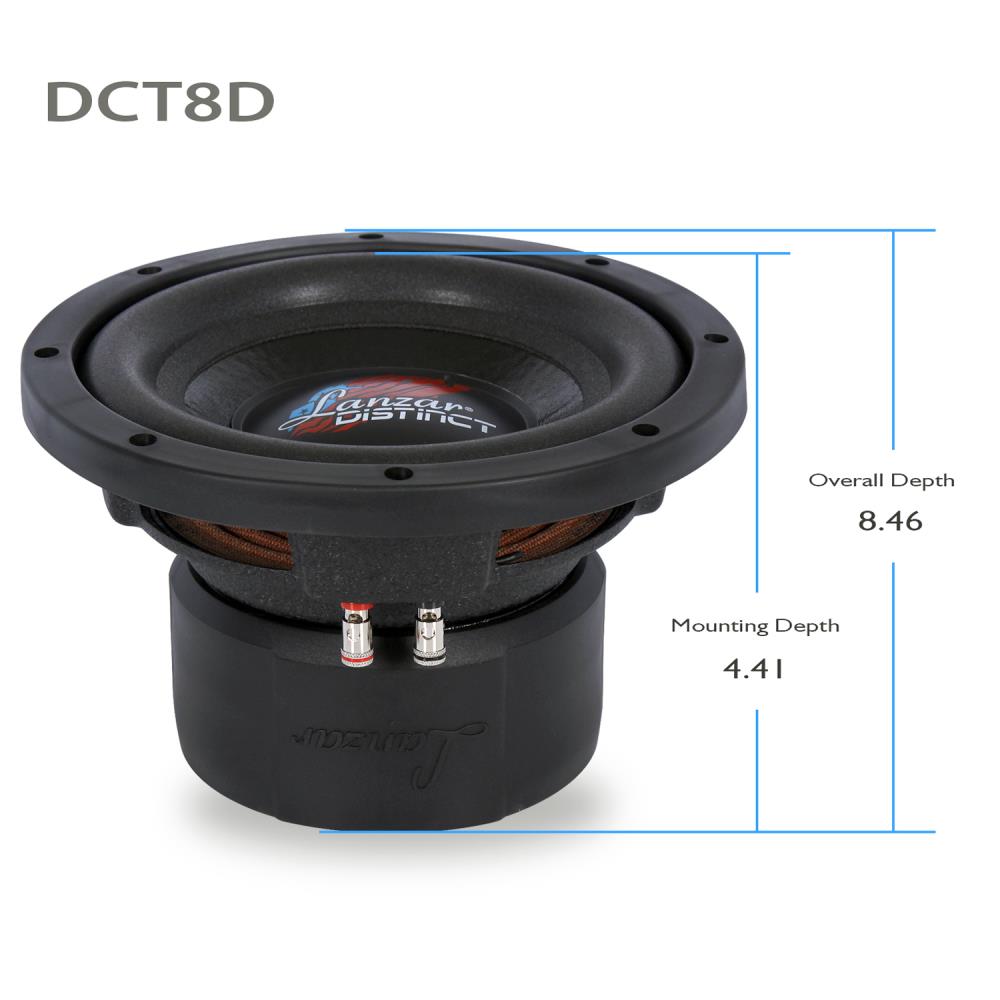 Lanzar DC 8 Dual Voice Coil Woofer - 8 Inch Car Subwoofer for Deep Bass Sound | Perfect for Car Audio Systems & Home Theater Setups