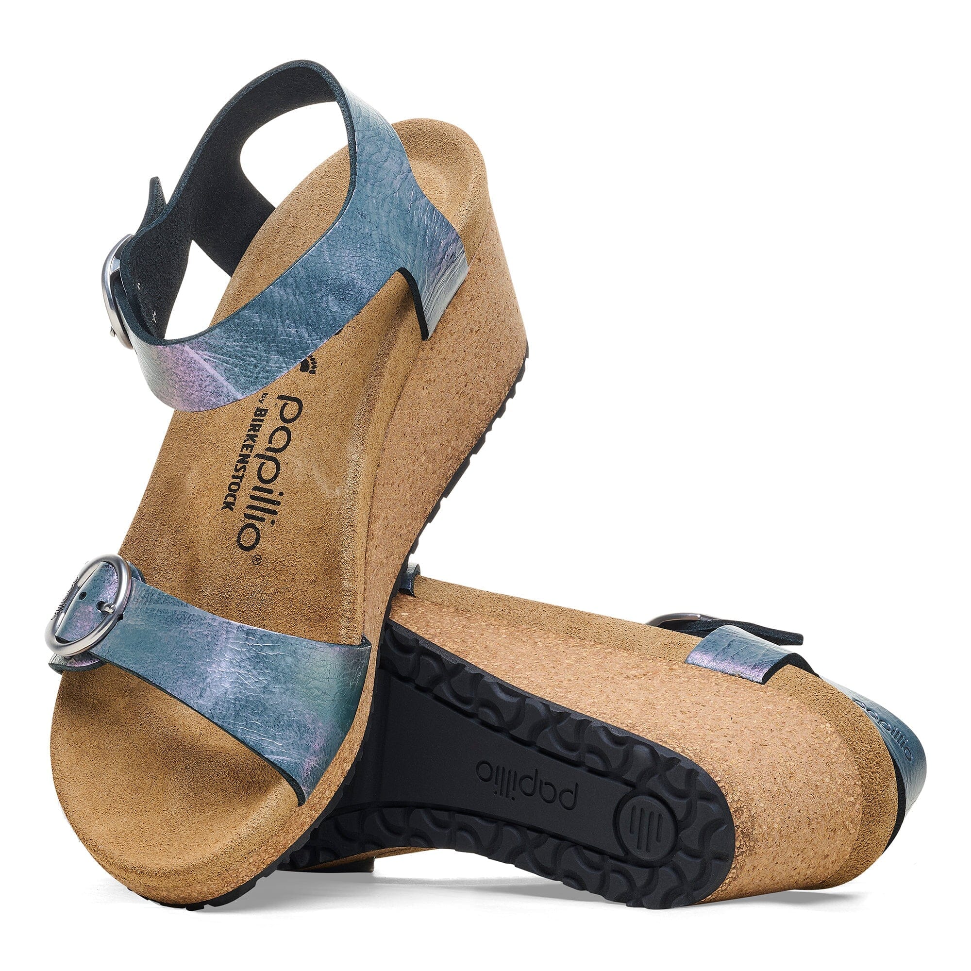 BIRKENSTOCK SOLEY NUBUCK Leather Sandals for Women - Comfortable Cork Footbed Slides - Perfect for Beach, Pool, and Summer Outfits