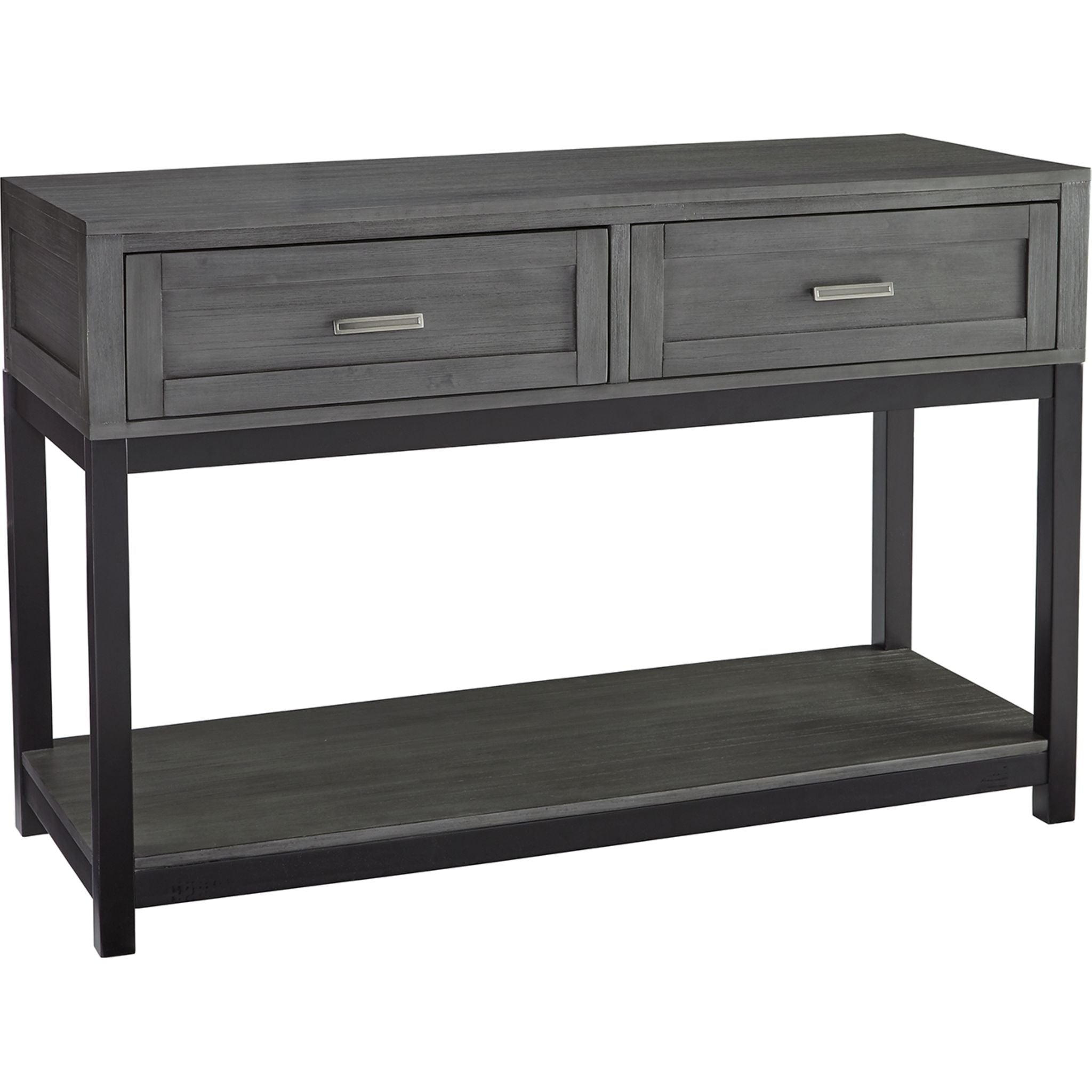 Caitbrook Sofa Table - Modern Gray & Black Console Table for Living Room, Hallway, or Entryway - Perfect for Home Decor & Storage