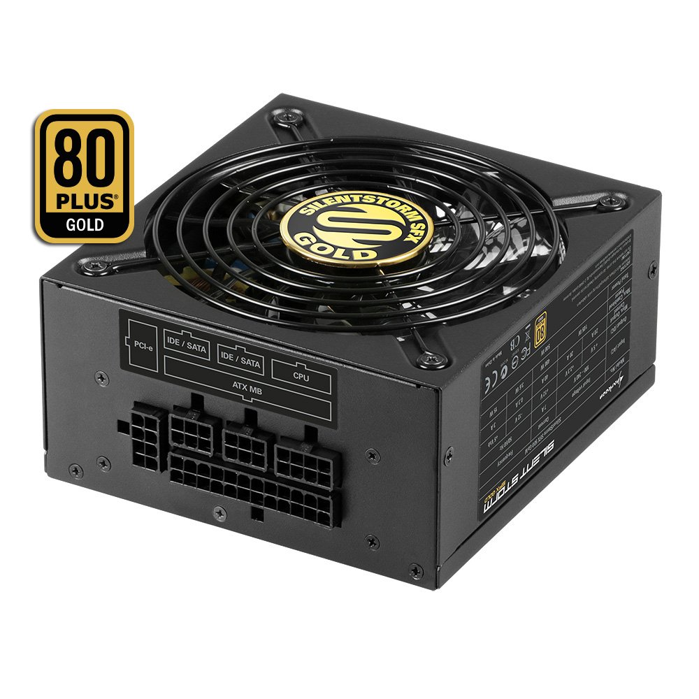 Sharkoon SilentStorm SFX Gold 500W Power Supply - 80 Plus Gold Certified, Fully Modular, Silent Fan - Perfect for Mini-ITX & Small Form Factor PC Builds, Home Office & Gaming Rigs