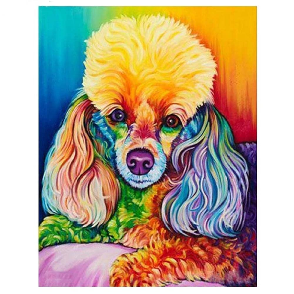 5D Diamond Painting by Number Kit - Poodle Dog Full Round Drill DIY Diamond Embroidery Art | 80x120cm (32x48in) Crystal Rhinestone Cross Stitch Craft for Adults | Perfect for Home Wall Decor & Relaxation Therapy