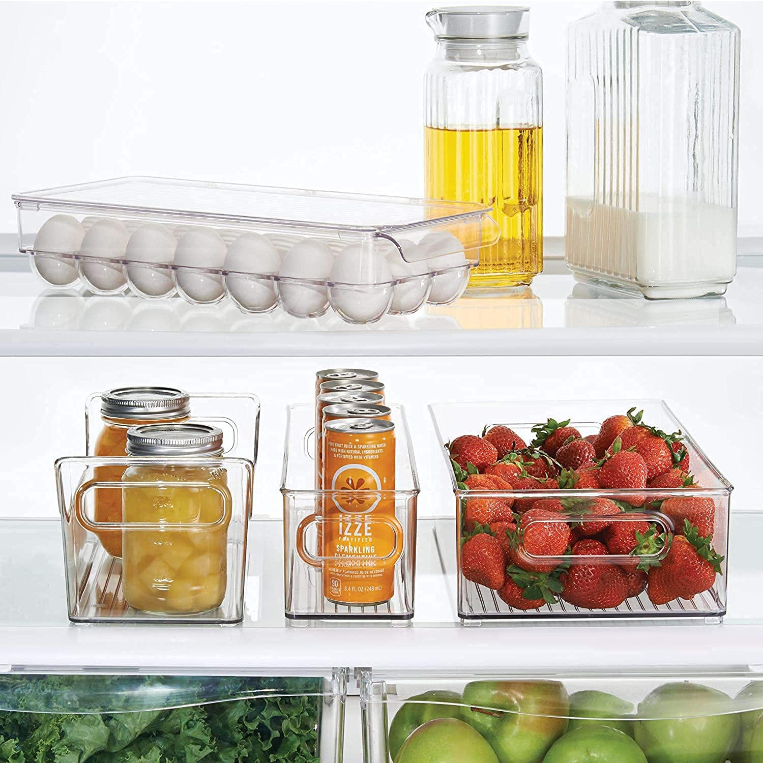 Kepzell Clear Acrylic Egg Storage Container - 18 Egg Capacity Refrigerator Organizer with Lid & Handles, Durable Unbreakable Plastic Egg Tray for Kitchen, Pantry, or Farm Use (Pack of 1)