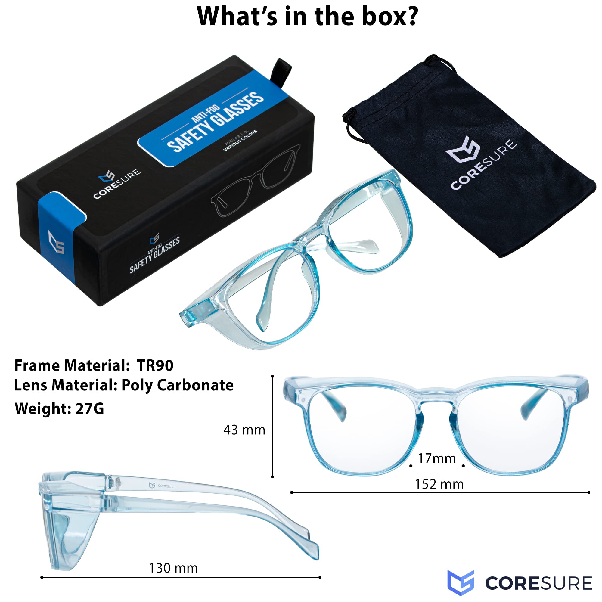 Stylish Anti-Fog Safety Goggles - Clear Protective Eyewear for Work, Sports & DIY Projects | Comfortable Eye Protection for Construction, Lab & Outdoor Activities
