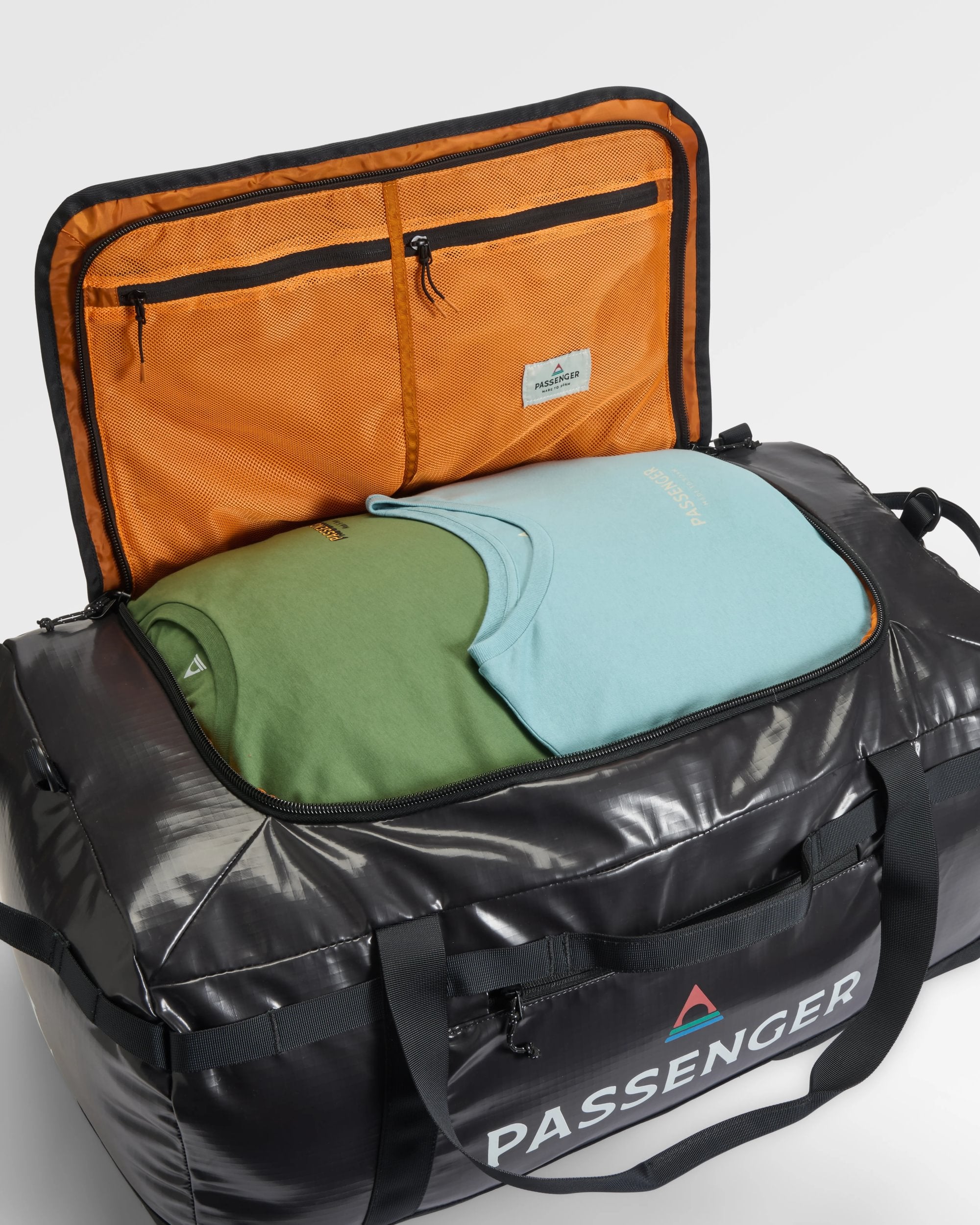 Roamer Recycled 80L Duffel Bag - Phantom Black | Eco-Friendly Travel & Gym Bag for Camping, Sports & Weekend Getaways