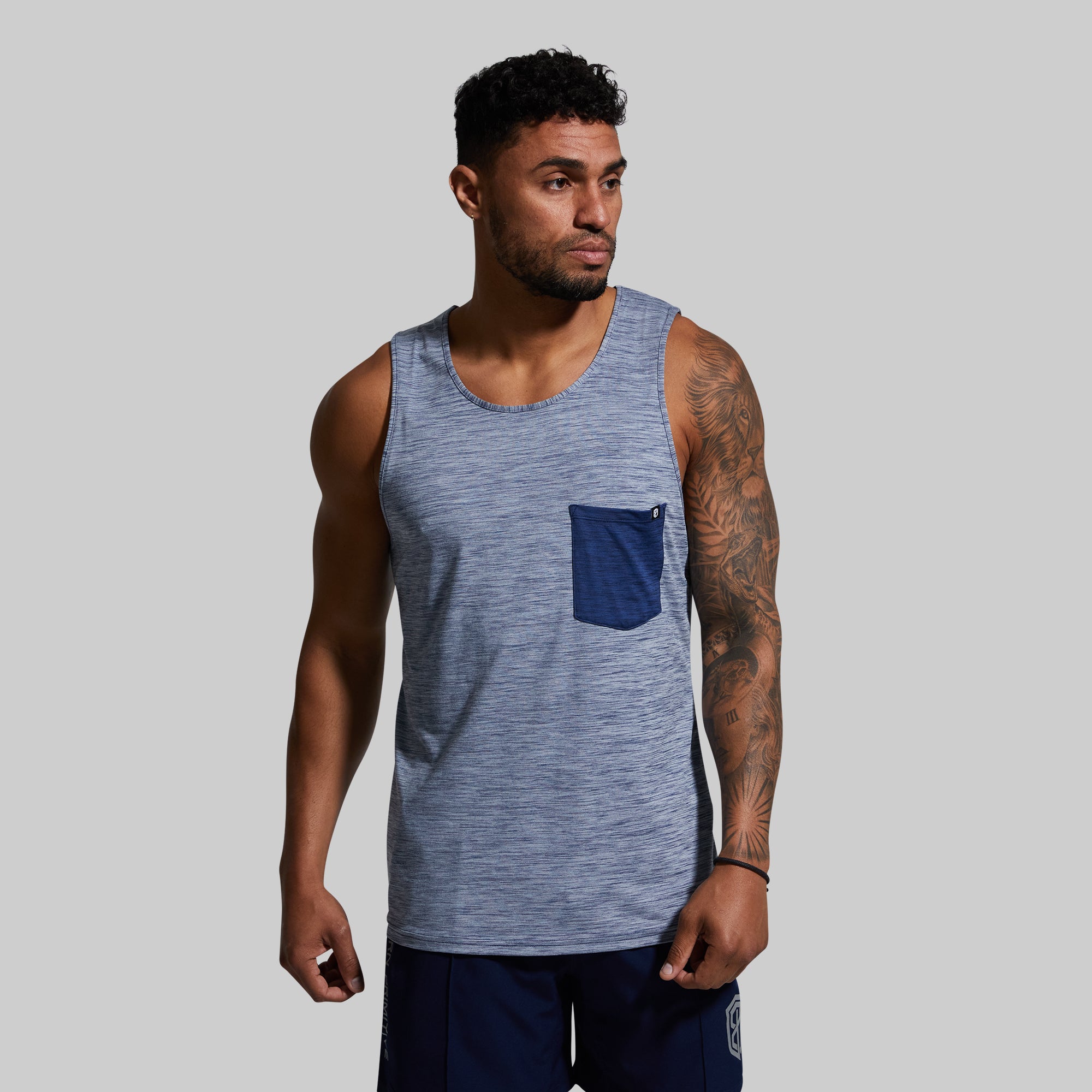 Women's Athleisure Pocket Tank Top - Breathable & Comfortable Yoga Workout Shirt (Ocean Blue) | Perfect for Gym, Running, Lounge & Casual Wear