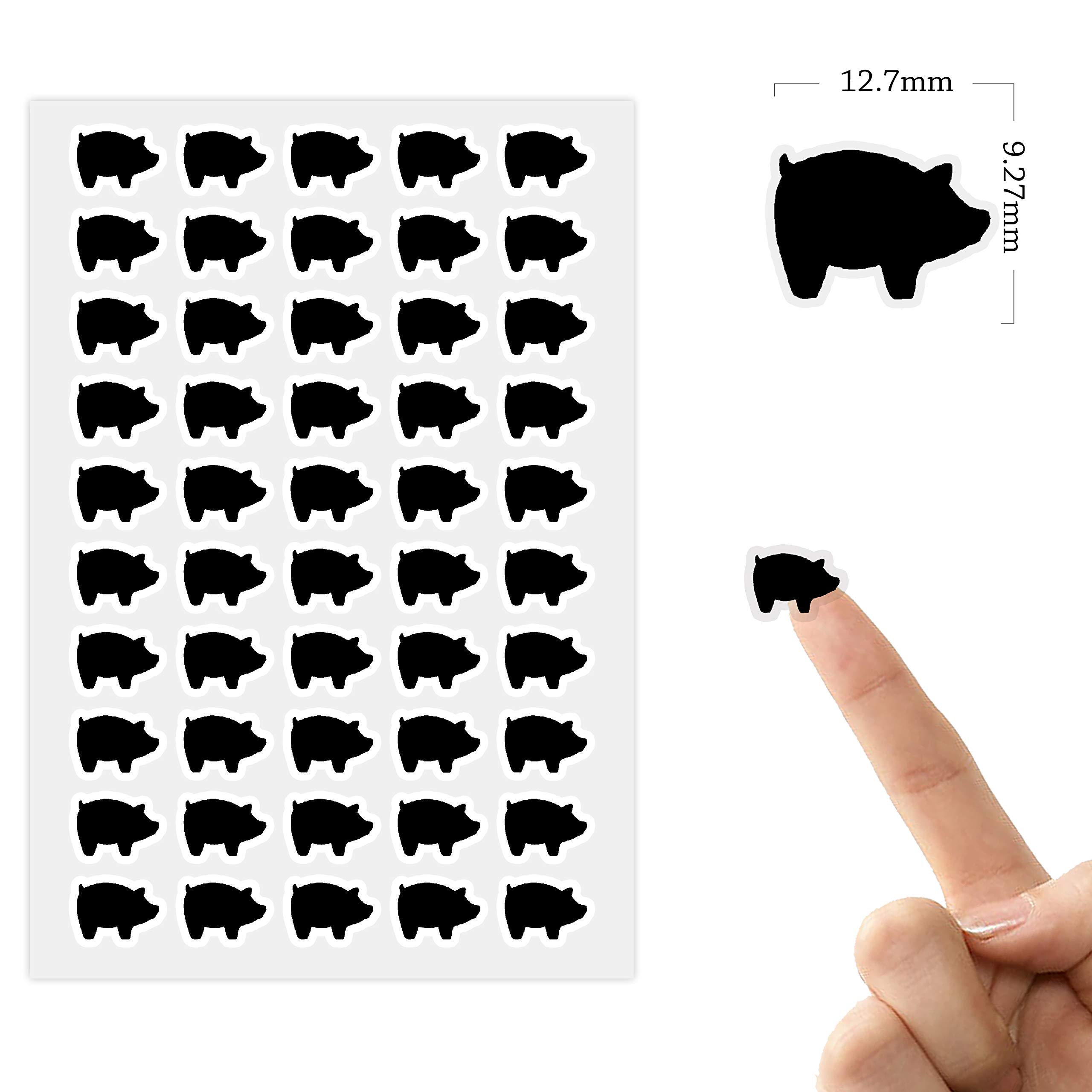 ARK Creation 50 Wedding Meal Stickers for Place Cards - Elegant Menu Choice Labels for Wedding Seating & Table Decor (Black, Pork) - Perfect for Buffet, Plated Dinners & RSVP Meal Selection