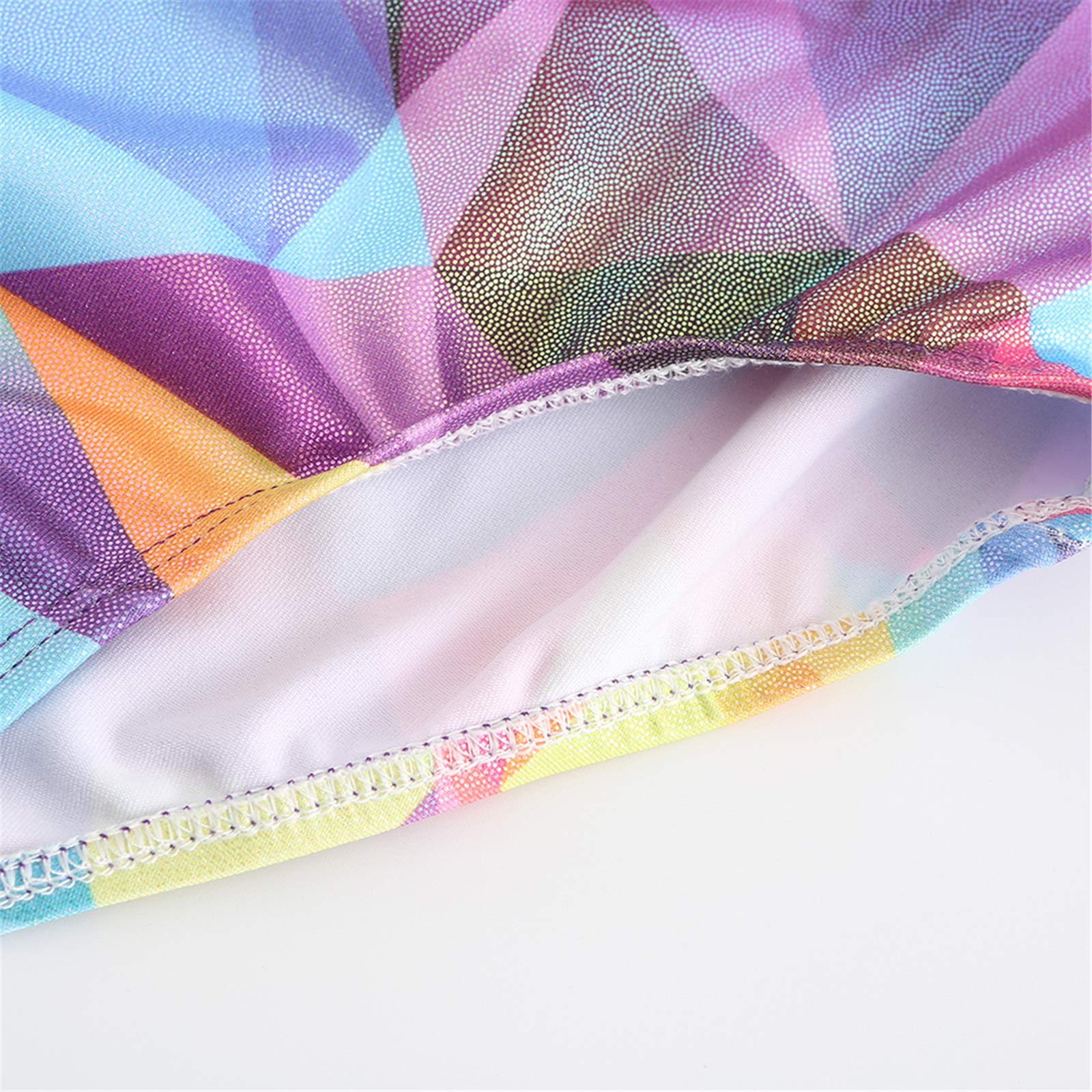Girls Gymnastics Leotard - Ballet Dance Tank Top with Geometric Metallic Design | Perfect for Ballet Class, Dance Competition & Gymnastics Practice