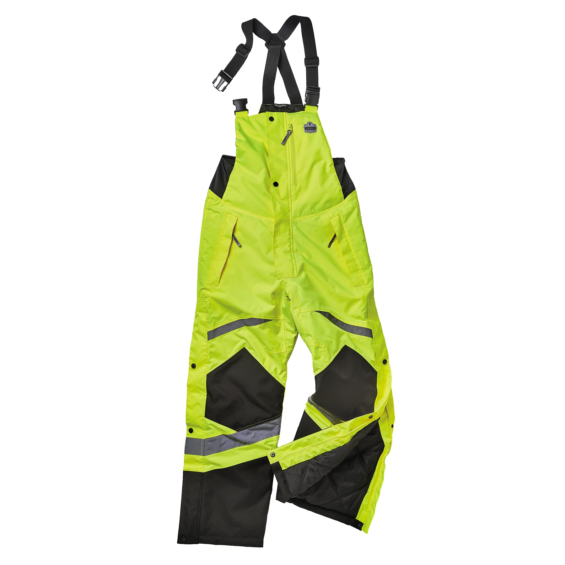 Ergodyne GloWear 8928 High Visibility Insulated Thermal Bib Overalls - Weather-Resistant Workwear for Cold Outdoor Jobs & Construction Safety