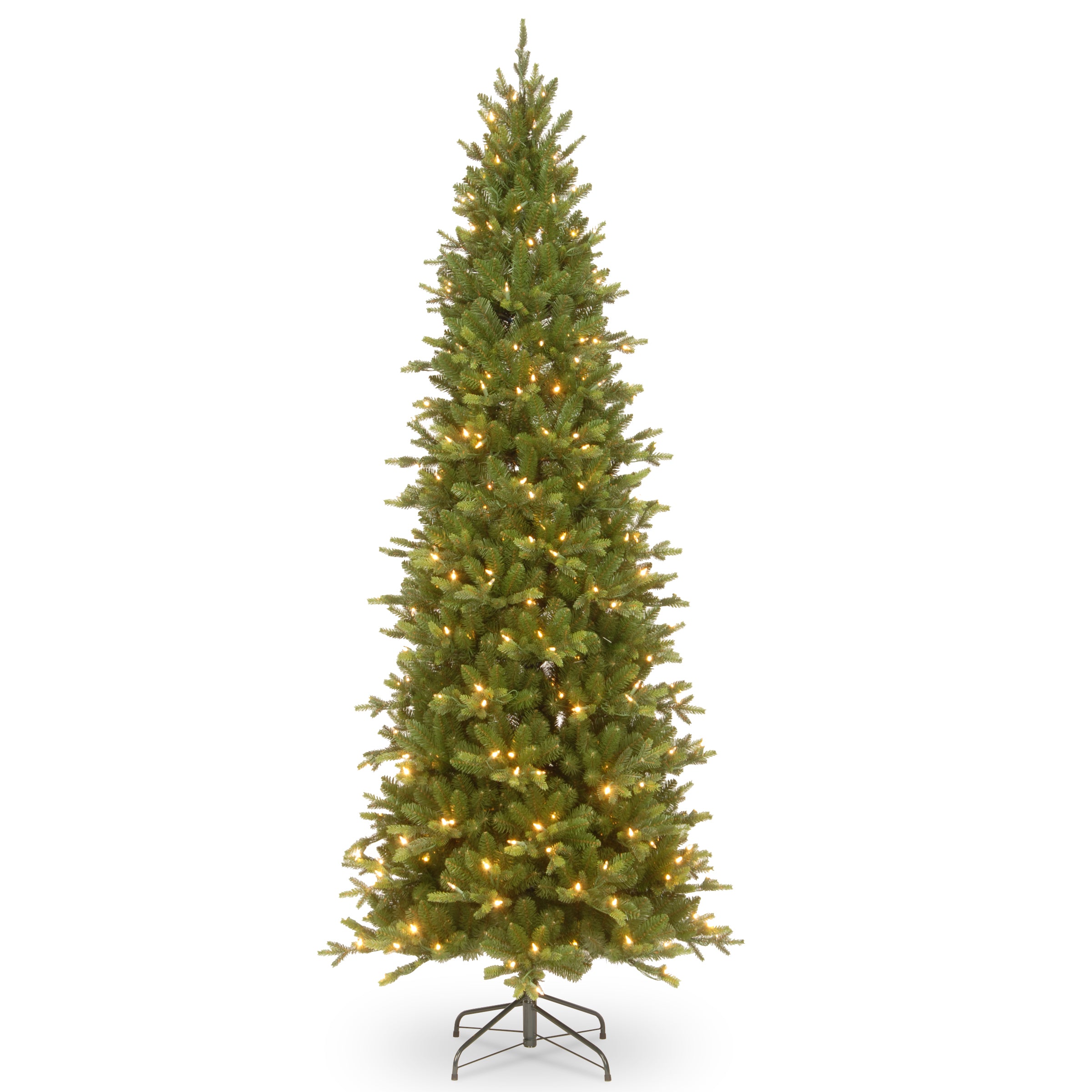 7.5 ft Pre-Lit Ashland Spruce Slim Artificial Christmas Tree with PowerConnect Clear Lights - Perfect for Small Spaces, Apartments & Holiday Decor