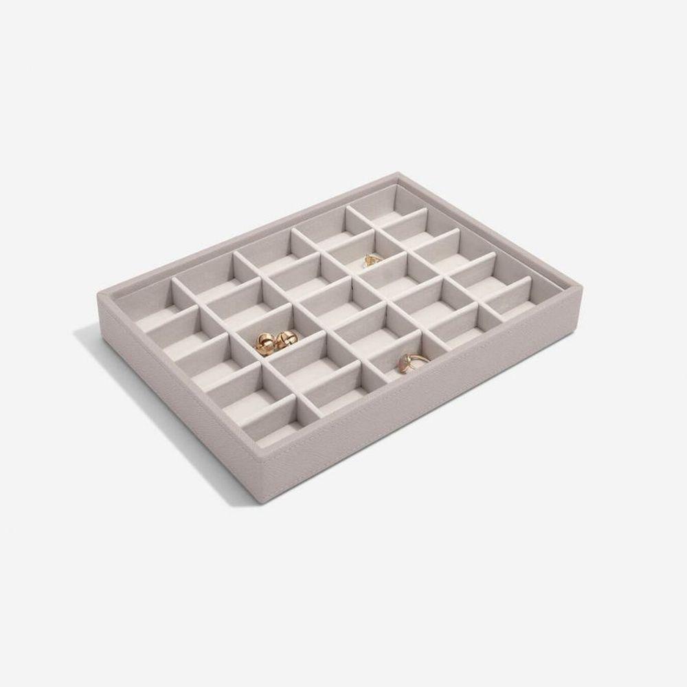 Stackers Classic 25 Compartment Jewelry Organizer Tray - Taupe Color | Perfect for Necklace, Ring & Earring Storage | Jewelry Box Insert for Dresser & Vanity